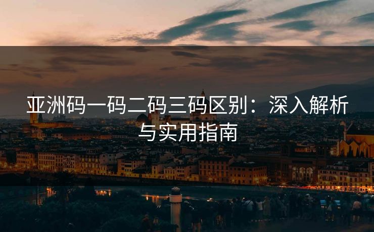亚洲码一码二码三码区别：深入解析与实用指南