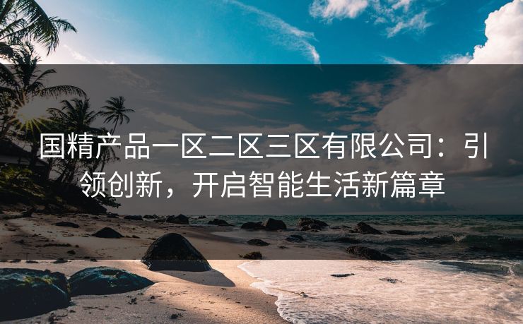 国精产品一区二区三区有限公司：引领创新，开启智能生活新篇章